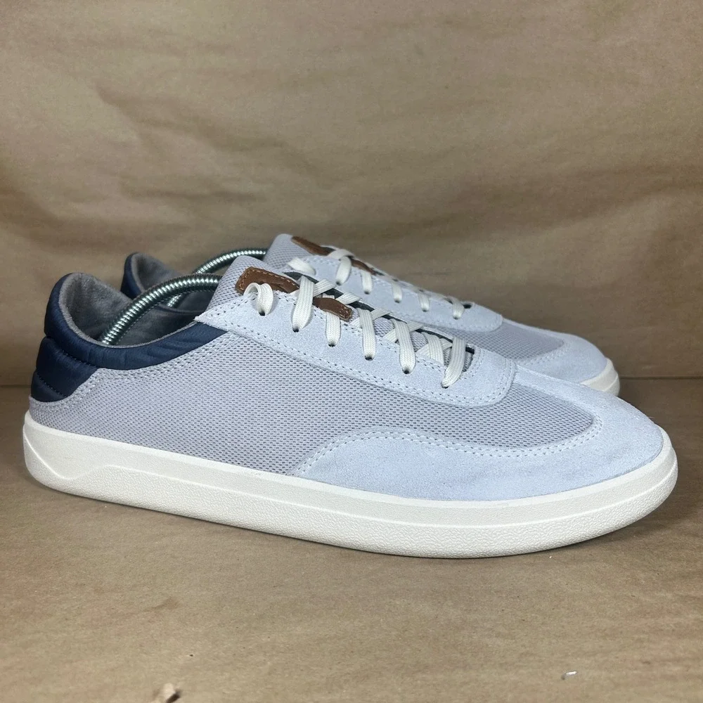 Olukai Punini Sneakers Mens 11 Grey Solid Mesh Suede Low Top Drop-In Heel 10514